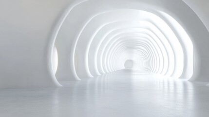 Obraz premium Futuristic White Corridor with Sleek Design