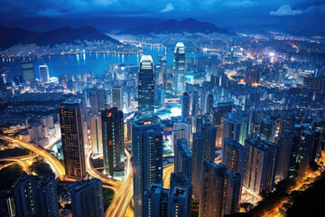 Hong Kong Skyline at Night: A Dazzling Cityscape