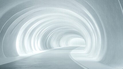 Futuristic White Corridor with Sleek Design