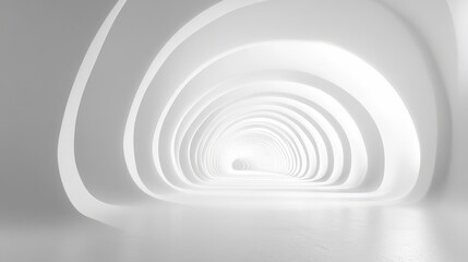 Obraz premium Futuristic White Corridor with Sleek Design