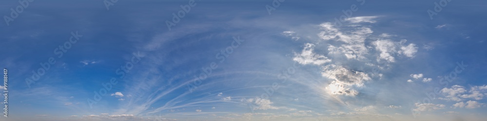 Canvas Prints blue sky hdri 360 panorama with white clouds with zenith for use in 3d graphics as sky dome or edit 