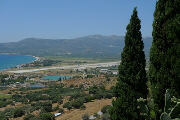 Obraz premium Panoramic view of Samos International Airport 