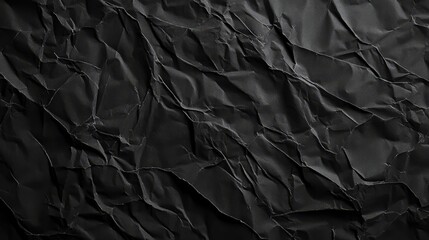 Obraz premium Black Crumpled Paper Poster with Grunge Texture