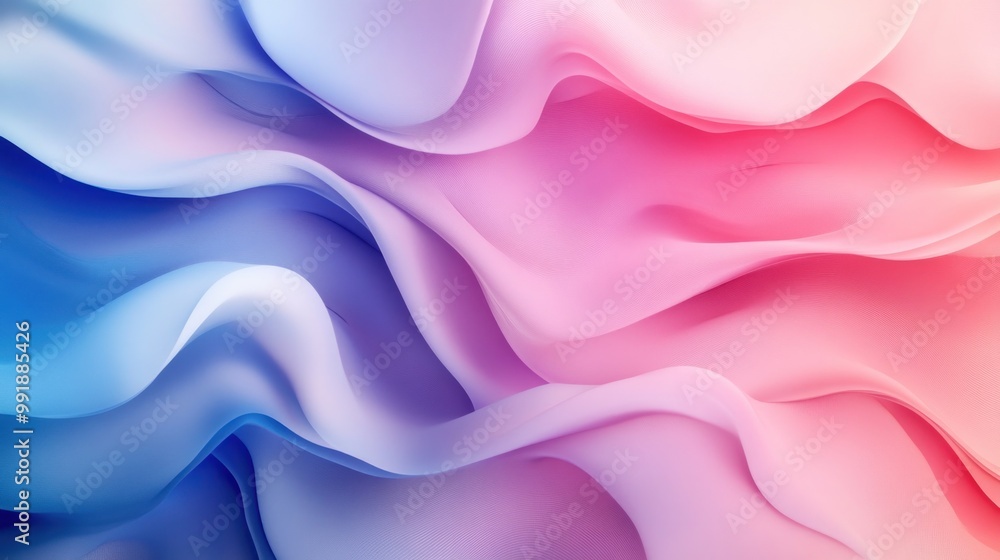 Wall mural abstract wavy background with soft gradient colors