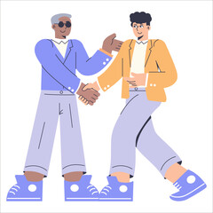 Diversity Businessman. Flat Vector Illustration