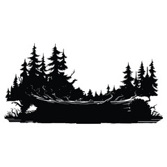 Obraz premium Christmas Yule Silhouette