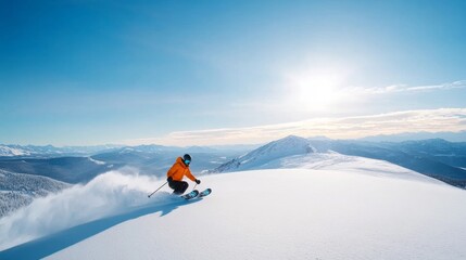 Snow Sports Adventure on a Sunny Mountain