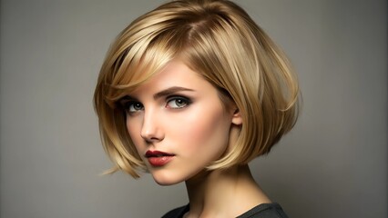 Fototapeta premium Tucked Bob haircut, Short hair