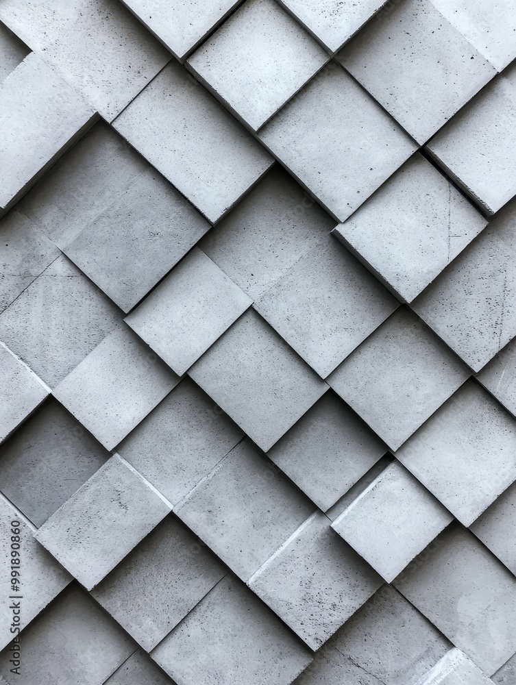Poster abstract geometric pattern of diamonds on grey concrete, showcasing a modern and minimalist design. 