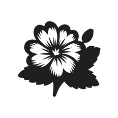Naklejka premium Elegant black and white floral vector illustration with delicate petals and leaves, perfect for spring nature designs