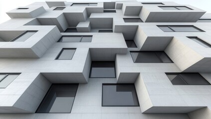 Fototapeta premium Parametric Building Facade in Black and White