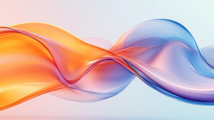 Naklejka premium A series of smooth, flowing lines in bright, contrasting colors on a plain background. 