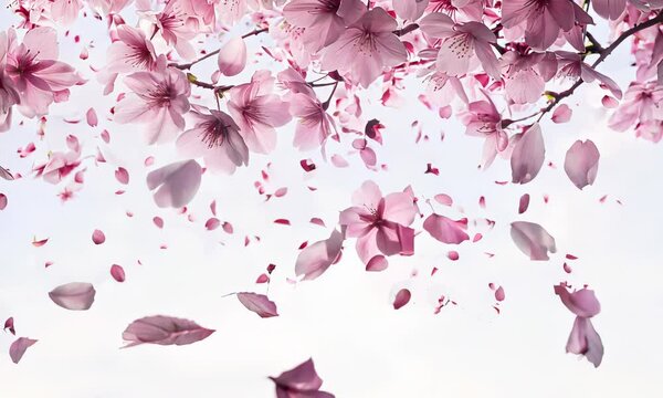 Captivating cherry blossoms dance in the breeze during a serene spring afternoon