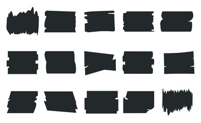 A set of Stroke drawn with black marker shape