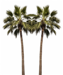 Obraz premium Two Palm Trees Isolated on White Background