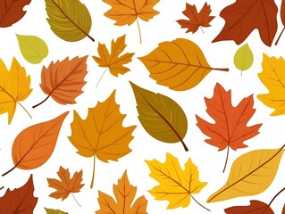 seamless pattern autumn leaves background