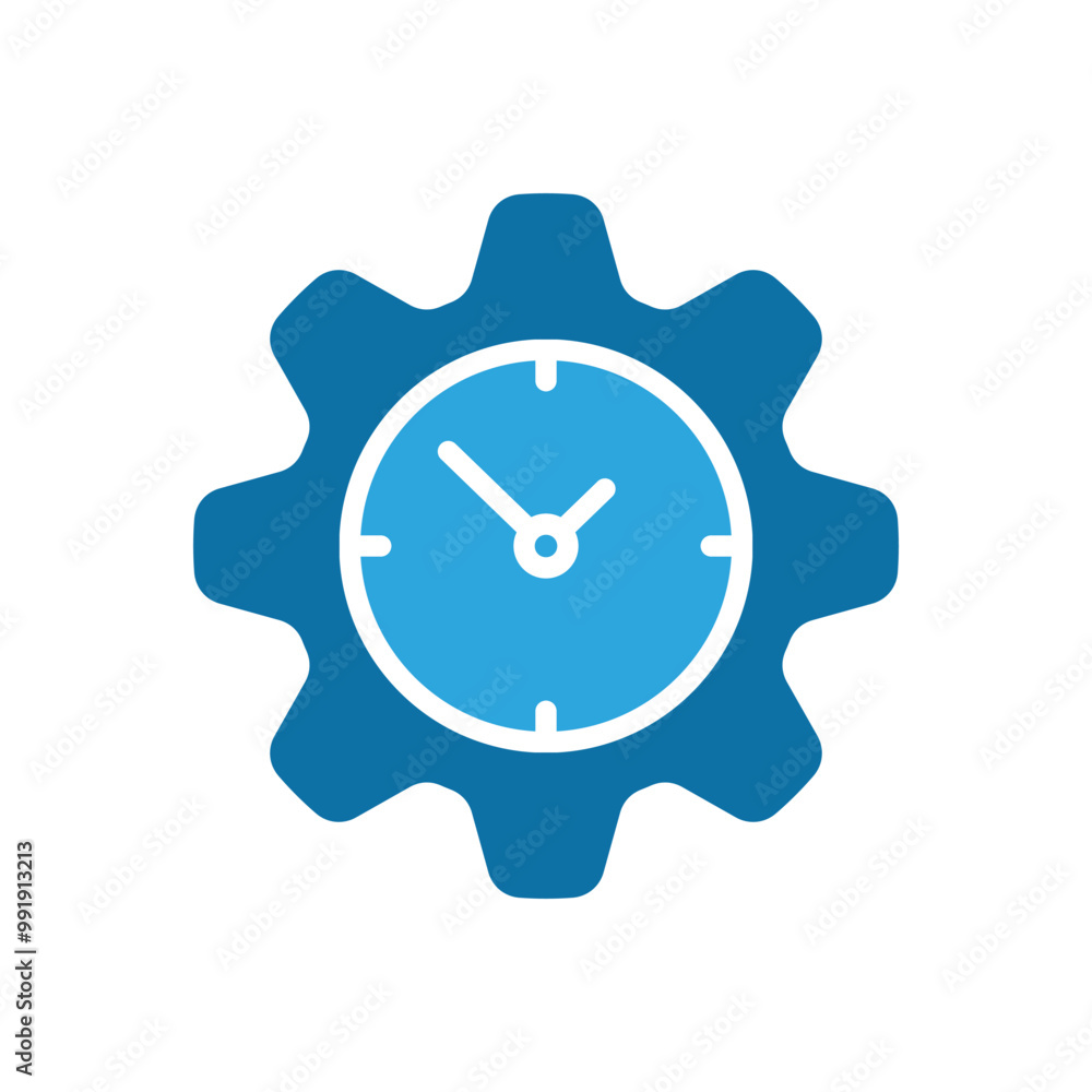 Poster time management check bubble icon solid vector design