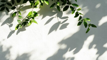 Stark Leaf Shadows on a White Wall
