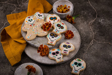 Mexican Halloween Dia de los Muertos cookies