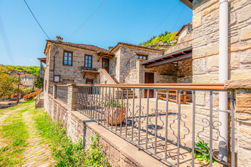 Traditionally houses in the mountains village of Kipoi, Zagori, Greece, near vikos george