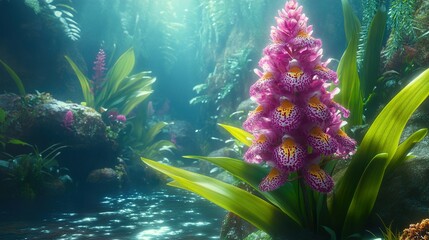 Stunning Pink Flowers in a Lush Tropical Jungle