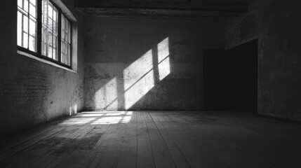 Sunlight Streaming Through a Window in an Abandoned Room