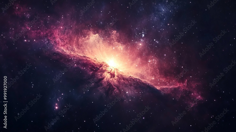 Poster space. beautiful colorful views of the cosmic nebula created by generative artificial intelligence