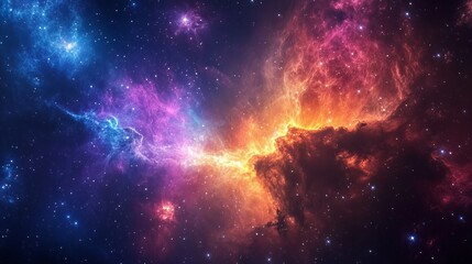 Obraz premium space. beautiful colorful views of the cosmic nebula created by generative artificial intelligence
