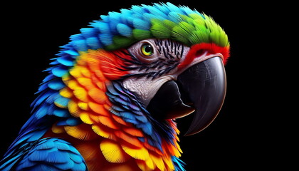 Obraz premium amazing Parrot , Colorful , detailed and realistic , Rainbow , Poster for Home Decor, T-Shirt Design, Music Cover Art, Wallpaper , and Art Background 