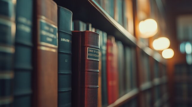 legal code book on a library shelf, library lighting - Powered by Adobe