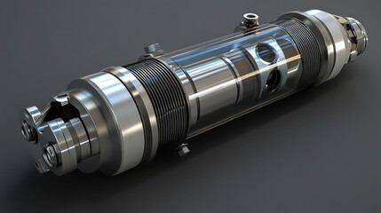 modern pneumatic hydraulic piston rendered with high precision