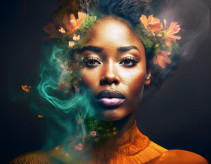 Studio Portrait Of Beautiful Black Woman