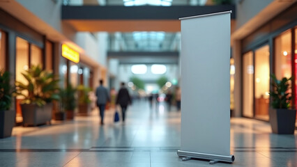 Fototapeta premium Blank Advertising Kiosk in Indoor Shopping Mall