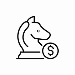 money strategy chess horse icon sign vector