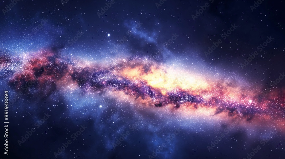 Wall mural stunning visualization of the milky way, emphasizing the underlying mathematical principles