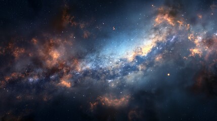 Naklejka premium stunning visualization of the Milky Way, emphasizing the underlying mathematical principles