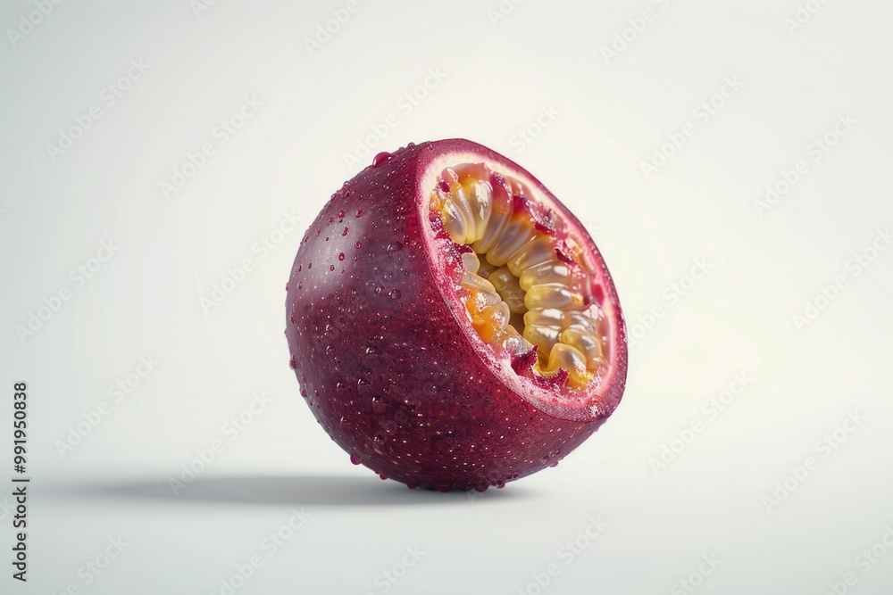 Poster A juicy apple with a noticeable bite taken out of it, perfect for use in food-related context