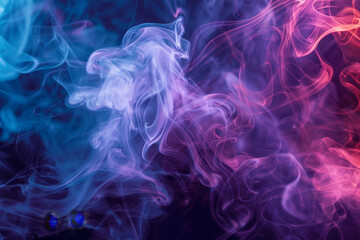 A colorful smokey background with purple, blue and pink swirls
