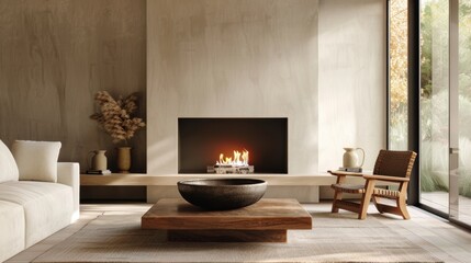 Beautifully Styled Living Room with Modern Fireplace and Natural Light - Cozy Home Decor