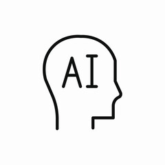 artificial intelligence head icon sign vector