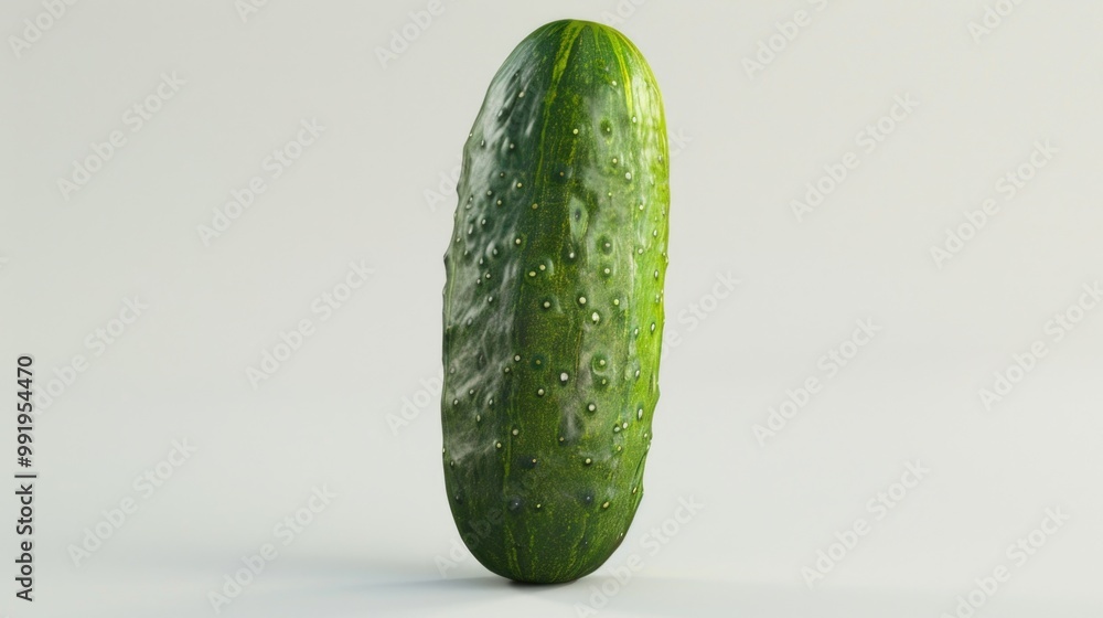 Poster fresh cucumber with water droplets on its surface