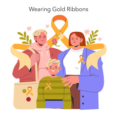 Childhood Cancer Awareness Month. Flat Vector Illustration