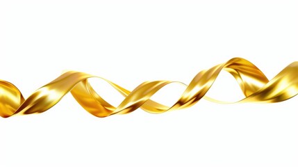 A simple yet elegant design featuring a golden ribbon set against a clean white background, ideal for uses such as branding, packaging, or decoration