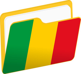 Fototapeta premium File folder icon with flag of Mali
