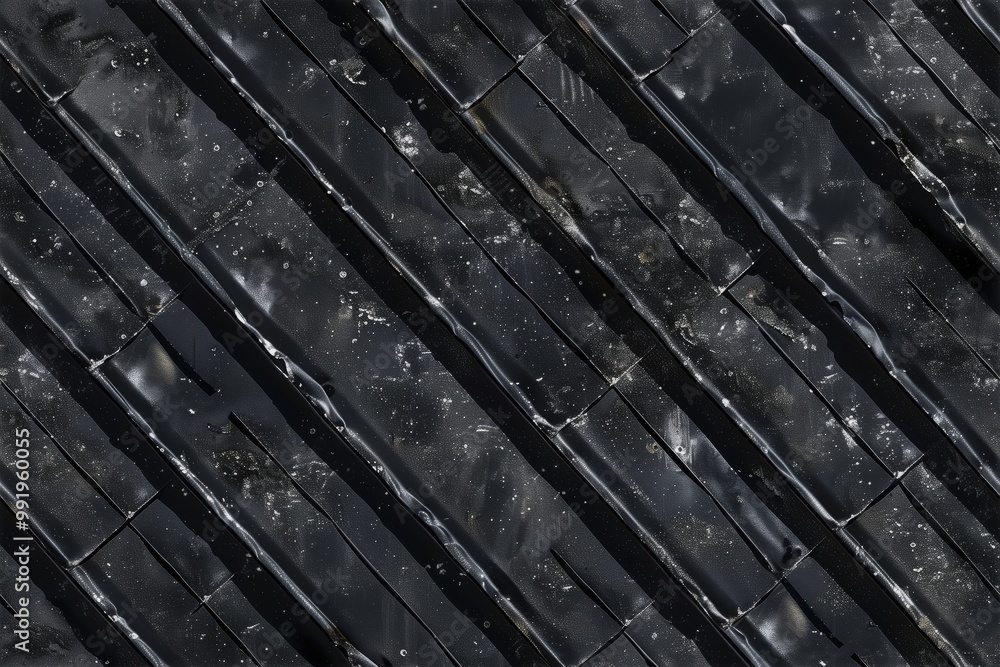 Poster a seamless textured black metal surface featuring diagonal lines with a glossy black finish. the sur