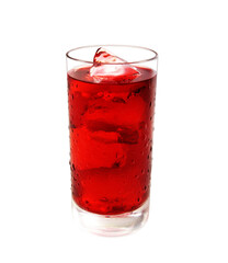  single glass of ice cold cranberry juice