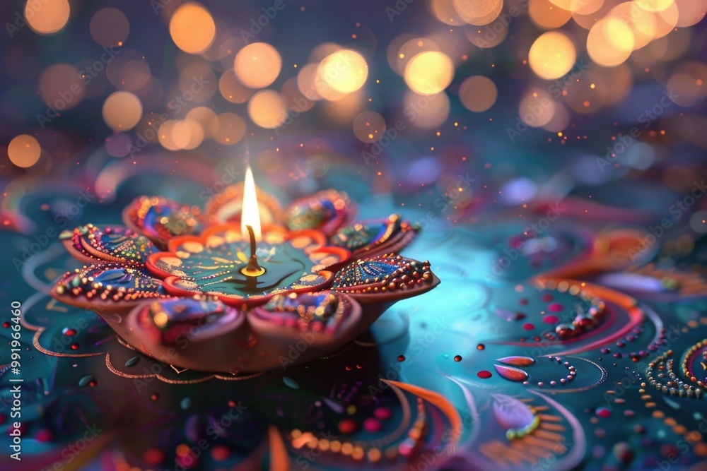Poster A lit candle on a table with no surrounding context