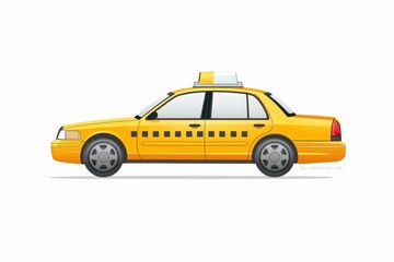 A classic yellow taxi cab with a distinctive white roof, ready for urban adventures