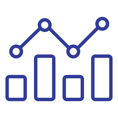 analysis blue line icons for web designing