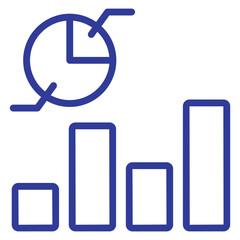 analysis blue line icons for web designing